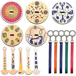 5 PCS Portable Wrist Yarn Holders Wooden Yarn Carrier Yarn Spinner for Carrying Yarn On The Go Knitting Supplies for Compilation Enthusiasts