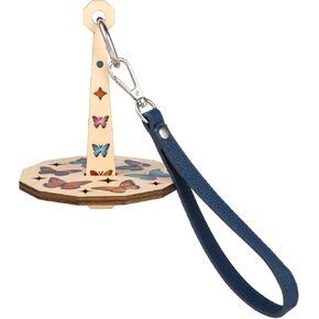 Portable Wrist Yarn Holder for Knitting, Wood Wrist Yarn Ball Holder Stand Minder Yarn Spinner Spinning Ideal Crochet Kit Yarn Storage Organizer Crocheting Supplies for Craft Lover (Butterfly)