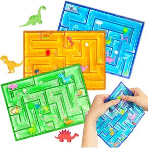 Squishy Sensory Toys Fidget Marble Maze-Sensory Toys for Kids with Autism,3 Pack Dinosaur Gel Filled Sensory Maze Toys for Kids Toddlers Adults,Tactile Calming Toys for ADHD Classroom Special Needs