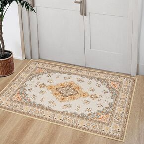 Tepook Large 6x9 Area Rugs for Living Room, Indoor Machine Washable Rugs Floor Carpet for Bedroom, Low Pile Non Slip Vintage Rugs for Dining Room Kitchen Office Table Home Decor, Blue/Grey