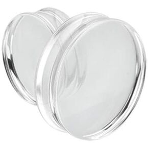 Pair 9/16" (14MM) CLEAR ACRYLIC PLUGS Double Flare Gauges Solid Saddle Thin Ear Flesh Tunnels (2pcs)
