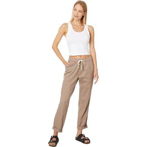 Pact Women's Classic Woven Twill Drawstring Roll Up Pants