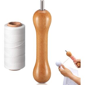 Wavwavw 2 Pcs Tie Dye Tool 1 Sinew Puller Tool for Tie Dye with Winding Sinew for DIY Tie Dye Sinew Pulling Device 295 Yard White Waxed Thread Tie Dye Kits for Adults