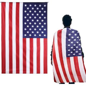 4th of July American Flag Cape Cloak, USA Flag Costume Cape for Women Men 4th of July Independence Day Accessories Halloween Party Supplies