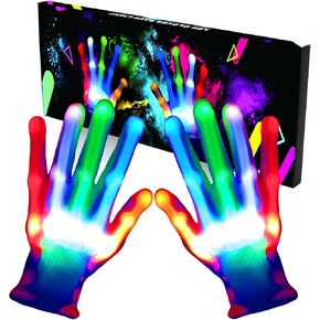 Toys for Ages 8-13, Rave Gloves for 7 Year Old Boy Girl Gifts, Light Up Toys for 10 Year Old Boy Gifts, LED Gloves Cool Toys for Kids, for Halloween, Christmas, Carnival, Mardi Gras, Birthday Gift