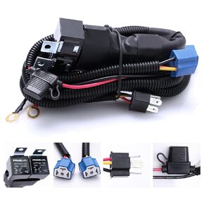 H4 Relay Wiring Harness Kit for H4 LED Headlights Upgrading, Universal Wiring Harness for Positive & Negative Switched Headlights, Compatible with Subaru Toyota Tacoma Jeep Pickup Truck