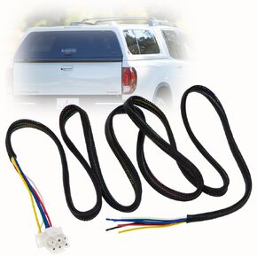 6 Pin Wiring Harness for Leer Truck Camper Topper with TAG Fuse Box, Tail 3rd Brake Light/Dome Interior/Auxiliary Trailer Lights/Power Lock Truck Cap 6-Wire Adapter Connector Converter Kit