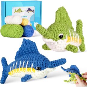 Crochet animals kit for beginners,crochet knitting kit crafts for adult women kids DIY with step-by-step video,easy learn tutorials to crochet kits,yarns,hook,accessories (white rabbit frog owl)