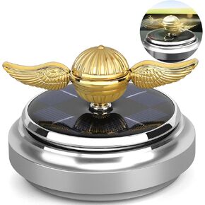 معطر هواء السيارة، لعبة فيدجيت سبينر الذهبية للطاقة الشمسية للسيارة مع أجنحة متأرجحة لإكسسوارات تزيين السيارة الداخلية، مدعومة من صن شاين سبينينغ توب هدية للقلق للرجال والأصدقاء