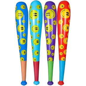 Inflatable Baseball Bats - 4 Pieces (Huge - 42 Inches) Party Favor for Kids and Adults Birthday Party, Sports Theme Activities and Good Old Fun!