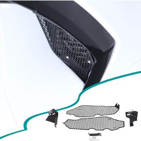 Door Hood Fender Vent Side Intake Air Flow Net Grille Trim Cover Decal Compatible with Corvette C8 2020-2024, Body Inlet Radiators Grill Air Intake Protector Trim Accessories (Black)