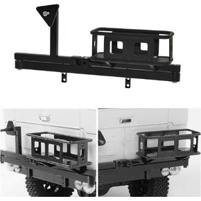 1/10 Scale RC Crawler Rear Bumper with Spare Tire Carrier & Fuel Tank Holder for D90 D110 1:10 RC Crawler Car Parts