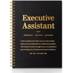 Executive Assistant Gold Foil Hardcover 160 Pages Spiral Notebooks, Inspirational Gift for Executive Assistant, Administrative Assistant Gift, Thank You Thanksgiving Gift for Coworkers