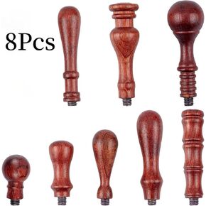 CRASPIRE 8 Pieces Wax Seal Stamp Handles Universal Thread Head Wooden Handle for Wax Seal Stamp Head Replacement