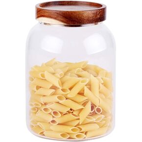 LEAVES AND TREES Y 1 Gallon Glass Jar with Airtight Lid and Anti-Skid Bottom for Dry Food Storage