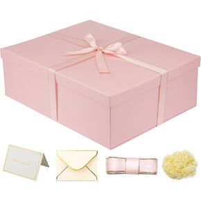 YINUOYOUJIA Large Gift Box 16.5x13x5.5 Inch,Black Boxes for Presents,Present Box,birthday box,Packaging box for Valentine's Day,Mother's Day,Christmas,Anniversarie.