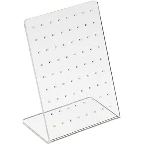 BWESOO White Earrings Stand Display Showing Showcase Rack Ear Cuff Studs Holder Hanger Hook 72 Holes 36 Pairs 72 Holes translucent Jewelry Towers