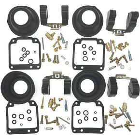4-Pack Carburetor Rebuild Kits Carb Repair Set with Diaphragm Vacuum Replacement for Yamaha Maxim 550 XJ550 1981 1982 1983