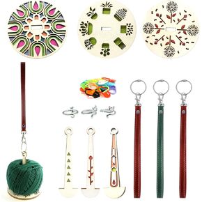 LAMHIMD Wrist Yarn Holders, Wooden Yarn Ball Holders, Portable Yarn Holders with Leather Wristband for Crocheting, Yarn Spinners are Gift for Crochet Lover