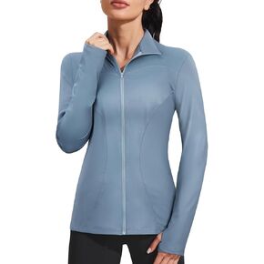 Vldnery Womens Lightweight Athletic Track Jackets Full Zip Long Sleeve Shirts Moisture Wicking Hiking Running Workout Tops