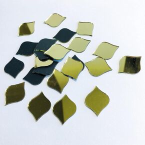 1" Drop Shape Mirror Mosaic Tiles for Craft Works, Home Decor (Gold)
