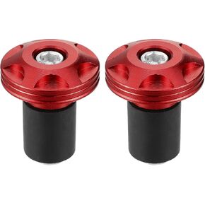 Motorcycle Handlebar End Plug Aluminum Alloy 7/8" 22mm 32mm OD Fashionable | Front Handle Bar Grips Cap Gear Balanced Plug Red 2 Pcs
