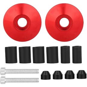Motorcycle Handlebar End Kit 1 Pair Universal CNC Aluminum Alloy Motorcycle Motorbike Handle Grip End Plug (Red)