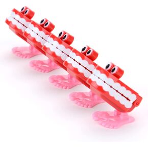 Chattering Teeth With Eyes - 1.75 Inch Windup Toys Bulk 12 Pcs - Playset for Party Favors - Pinata Stuffers - Goodie Bag Supplies - Bulk Gifts for Kids