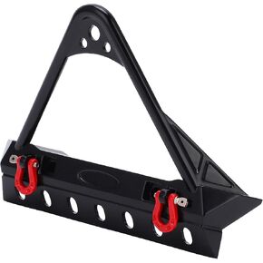 VGEBY RC Front Bumper, RC Stinger Front Bumper Metal Front Bumper with LED Light for Scx10 / II/III Generation 1/10 RC Car (Pointed Head)