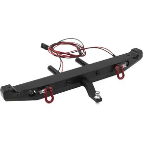RC Model Metal Car Rear Bumper RC Crawler Car Rear Bumper with Lights Shackles Trailer Hitch Compatible with Traxxas TRX-4 Axial SCX10 90046 90047 SCX10 II 1/10 RC Crawler Car Upgrade Parts