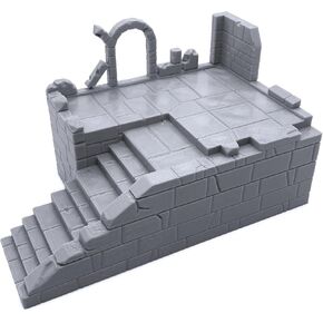 EnderToys Brick Staircase, Terrain Scenery for Tabletop 28mm Miniatures Wargame, 3D Printed and Paintable