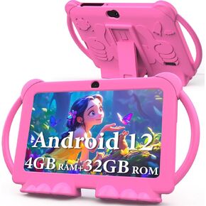 RUIQIAI Kids Tablet 10 inch with Case, Android 11 Tablet for Kids, 3GB+64GB, IPS Touch Screen, Parental Control, Dual Cameras, Wi-Fi,BT（Tablet with Pen）