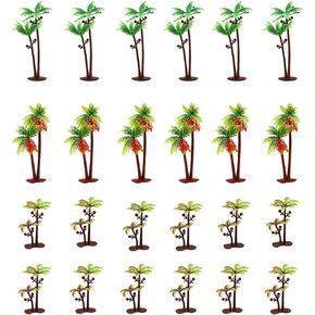 24PCS 3-6 INCH Model Scenery Landscape Rainforest Coconut Trees,Cake Topper Decorations