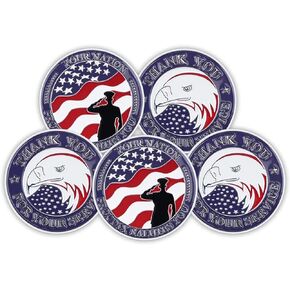 PiaoHao 5 Pieces Military Challenge Coins Thank You for Your Service