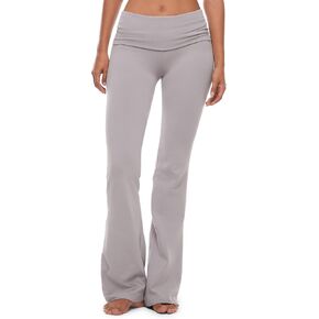 INLYRIC Women's Flared Leggings Fold Over Cotton Yoga Pants Y2K Pajama Lounge Bell Bottom 30 inches