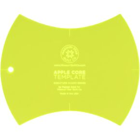 Acrylic Quilting Template, Apple Core | For Use with 10" Precut Fabric Squares | Layer Cake Patchwork Quilt Supplies for Cutting Patterns, Sewing, and DIY Blanket Making Projects