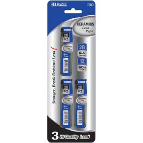 B BAZIC PRODUCTS 12 ct. 0.7 mm Ceramics Mechanical Pencil Leads (3/Pack) (792)