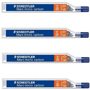 STAEDTLER Mars Micro Carbon 250 0.9mm HB - Pencil Lead Refills - 4 Tubes/Packs (48 Leads) HB