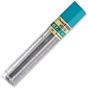 Pentel Super Hi-Polymer Lead - 0.7mm - Medium Point - 4H - Black for Pentel Mechanical Pencil - 12 / Tube