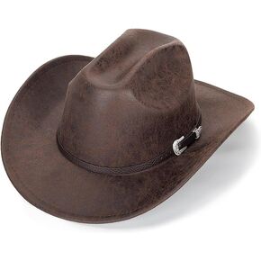 Women Men Cowboy Hat Cowgirl hat Wide Brim Costume Western Hat with Buckle