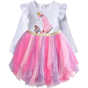 VIKITA Girls Dresses Winter Long Sleeve Party Tutu Dresses for Girls 3-12 Years