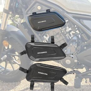 WOOGA Motorcycle Side Bag Waterproof,Tool Bag,Large Capacity,3.5 Gal (1.5 L),Hard Shell Carbon Look Water Stopping Zipper fit for Ho&nda REBEL CMX 250 CMX 300 CMX500 CMX 1100 (Right Bag)
