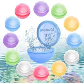 6PCS Reusable Water Balloons, Magnetic Refillable Water Bomb,Soft Silicone Quick Fill Balloons, Water Toy for Kids Outdoor Activities, Summer Pool Swims and Pool Beach Toys for Boys and Girls age 3-12