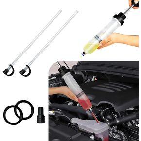 1 PC Car Manual Oil Extractor, 200CC Design, Vehicle Gear Fuel Transfer Accessories, Waterproof Design, Universal Portable Vacuum Oil Change Extractor for Most Cars (White)
