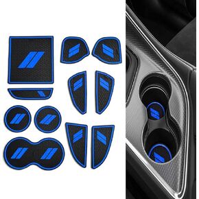 jeseny 11 PCS Custom Cup Holder Liners Mats Door Pocket Center Console Liners for Dodge Challenger Accessories 2015-2023, Car Interior Anti-dust Mats and Anti -Slip Pads (Red)