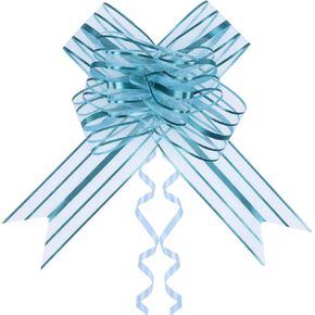 20 Pieces Pull Bow, 6 Inch Organza Large Gift Bow, Christmas, Party Birthday Gift Wedding Ribbon Bows for Wrapping Boxes or Flower Decorations, Valentine's Day Gift Decorations (Silver)
