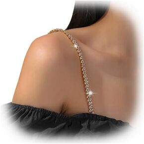 1Pair Flower Rhinestone Shoulder Straps Jewelry Festival Rave Crystal Shoulder Strap Chain Rhinestone Underwear Chain Bridal Wedding Dress Bra Shoulder Chain Jewelry for Women