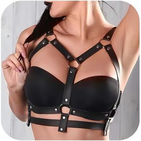Leather Harness for Women Fashion Punk Goth Belt Waist Body Chain Belts Adjustable Strap Body Harness Rave Jewelry
