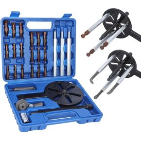 Bearing Puller 21-in-1 Bearing Puller Kit No Damage to Bearing Removal Tool Internal Bearing Puller Set Bearing Separator and Puller Set with Three-Jaw Puller Blind Hole Bearing Puller Set