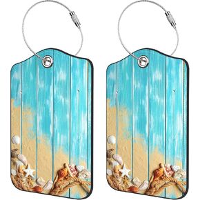 2 Pack Luggage Tags for Suitcase,Cat Cowboy PU Leather Luggage Tags with Privacy Cover Name Address Labels and Steel Ring,Creative Travel Accessories for Men and Women